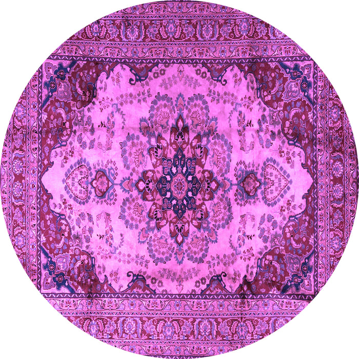 Round Persian Purple Traditional Rug, tr1965pur