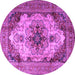 Round Persian Purple Traditional Rug, tr1965pur