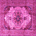 Square Machine Washable Persian Pink Traditional Rug, wshtr1965pnk