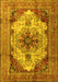 Machine Washable Persian Yellow Traditional Rug, wshtr1965yw