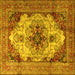 Square Persian Yellow Traditional Rug, tr1965yw