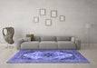 Machine Washable Persian Blue Traditional Rug in a Living Room, wshtr1965blu