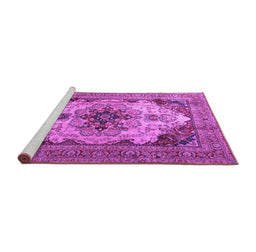 Sideview of Machine Washable Persian Purple Traditional Area Rugs, wshtr1965pur