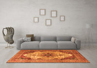 Machine Washable Persian Orange Traditional Rug, wshtr1965org