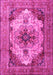 Machine Washable Persian Pink Traditional Rug, wshtr1965pnk