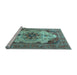 Sideview of Machine Washable Persian Light Blue Traditional Rug, wshtr1965lblu