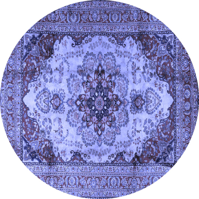 Round Persian Blue Traditional Rug, tr1965blu