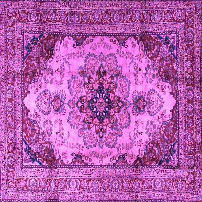 Square Machine Washable Persian Purple Traditional Area Rugs, wshtr1965pur