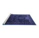 Sideview of Machine Washable Persian Blue Traditional Rug, wshtr1966blu