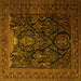 Square Persian Yellow Traditional Rug, tr1966yw