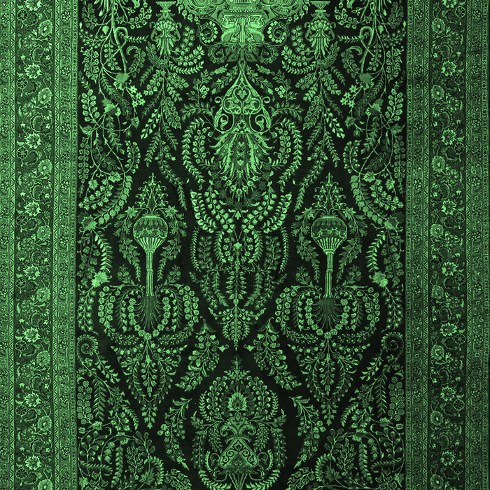 Machine Washable Persian Emerald Green Traditional Area Rugs, wshtr1966emgrn