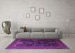 Machine Washable Persian Purple Traditional Area Rugs in a Living Room, wshtr1966pur