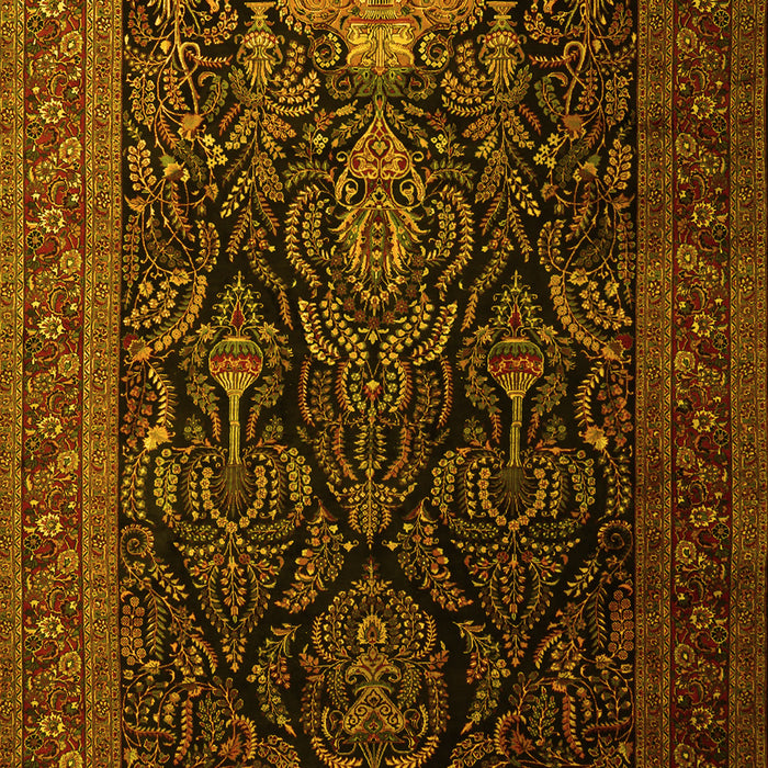 Machine Washable Persian Yellow Traditional Rug, wshtr1966yw
