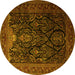 Round Persian Yellow Traditional Rug, tr1966yw