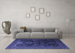 Machine Washable Persian Blue Traditional Rug in a Living Room, wshtr1966blu