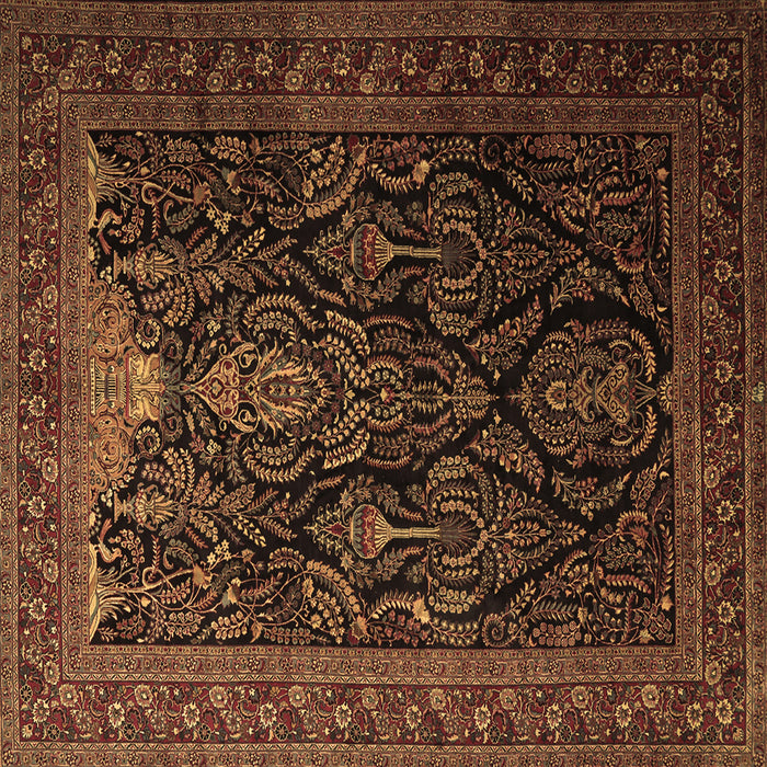 Square Machine Washable Persian Brown Traditional Rug, wshtr1966brn
