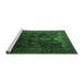 Sideview of Machine Washable Persian Emerald Green Traditional Area Rugs, wshtr1966emgrn