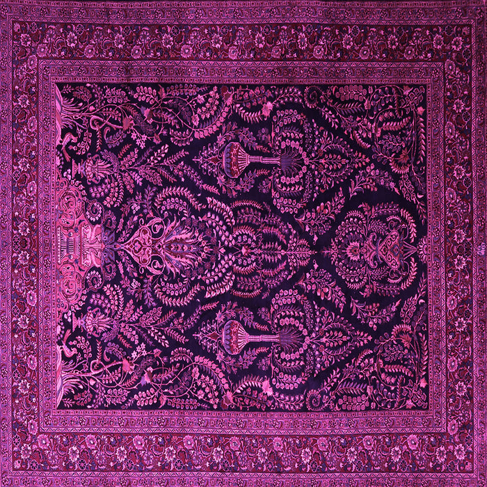 Square Machine Washable Persian Pink Traditional Rug, wshtr1966pnk