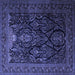 Square Persian Blue Traditional Rug, tr1966blu