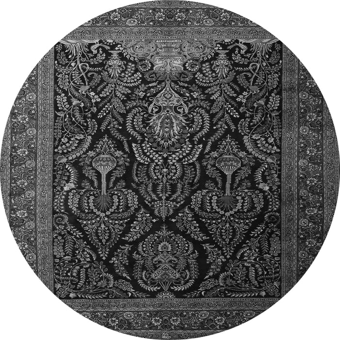 Machine Washable Persian Gray Traditional Rug, wshtr1966gry