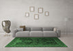 Machine Washable Persian Emerald Green Traditional Area Rugs in a Living Room,, wshtr1966emgrn