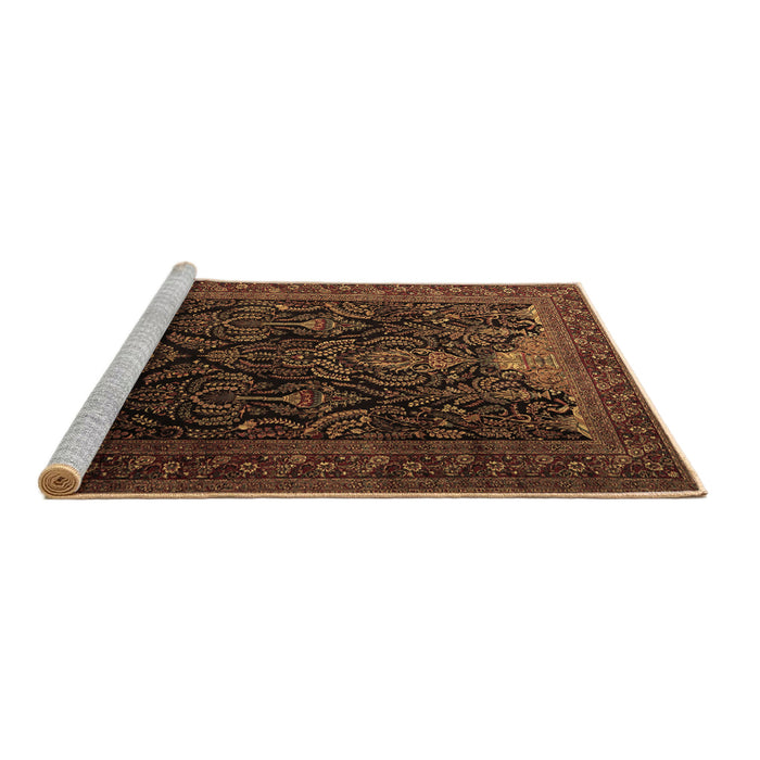 Sideview of Machine Washable Persian Brown Traditional Rug, wshtr1966brn