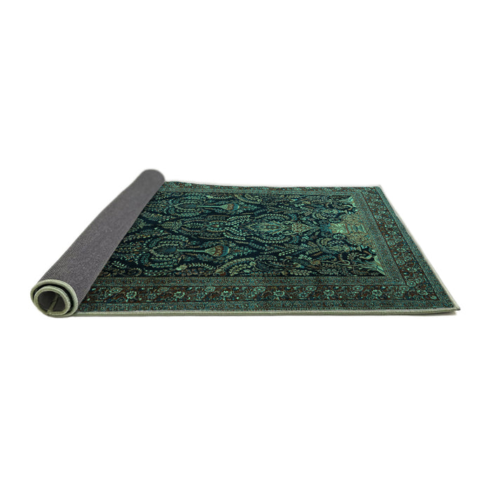Sideview of Persian Turquoise Traditional Rug, tr1966turq