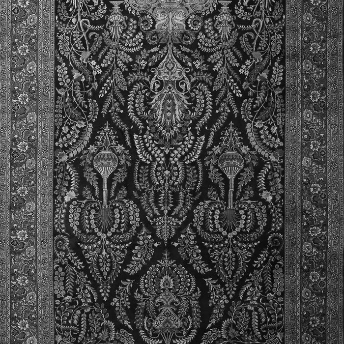 Serging Thickness of Machine Washable Persian Gray Traditional Rug, wshtr1966gry