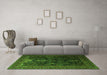 Machine Washable Persian Green Traditional Area Rugs in a Living Room,, wshtr1966grn