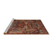 Sideview of Machine Washable Traditional Saffron Red Rug, wshtr1967