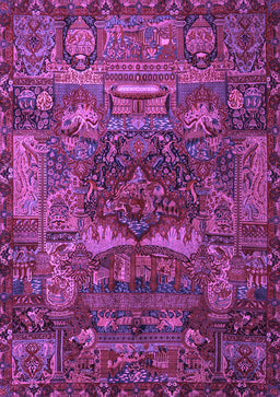 Animal Purple Traditional Rug, tr1967pur