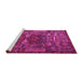 Sideview of Machine Washable Animal Pink Traditional Rug, wshtr1967pnk