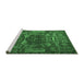 Sideview of Machine Washable Animal Emerald Green Traditional Area Rugs, wshtr1967emgrn