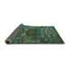 Sideview of Animal Turquoise Traditional Rug, tr1967turq