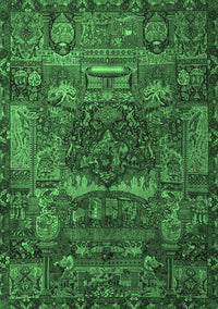 Animal Emerald Green Traditional Rug, tr1967emgrn