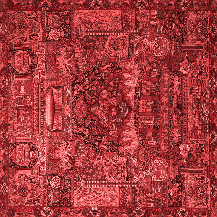 Animal Red Traditional Rug, tr1967red