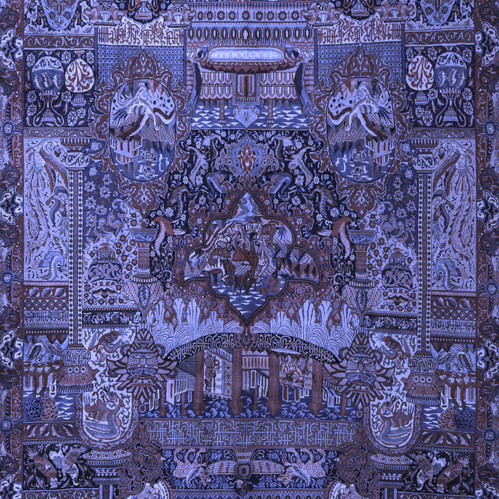 Animal Blue Traditional Rug, tr1967blu