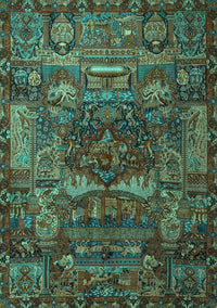 Animal Turquoise Traditional Rug, tr1967turq