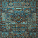 Square Animal Light Blue Traditional Rug, tr1967lblu