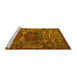 Sideview of Machine Washable Animal Yellow Traditional Rug, wshtr1967yw