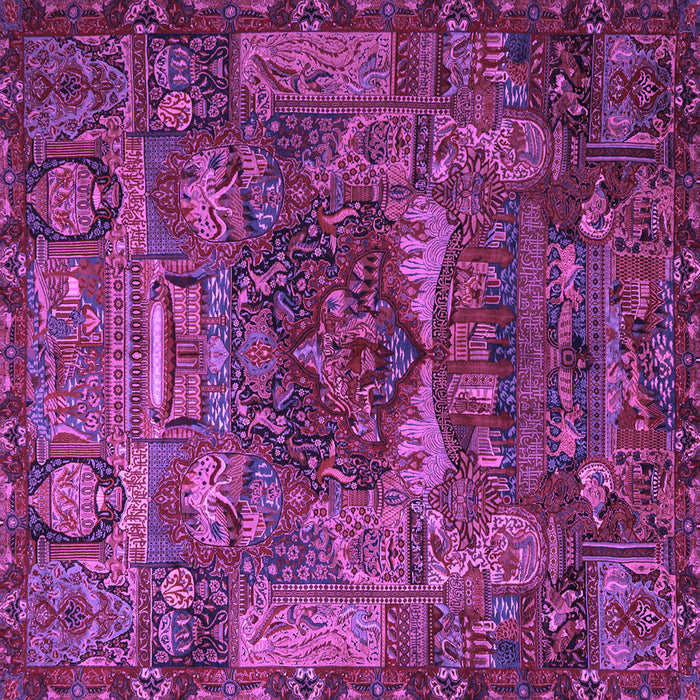 Square Animal Purple Traditional Rug, tr1967pur