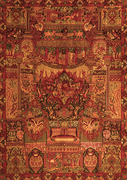 Animal Orange Traditional Rug, tr1967org