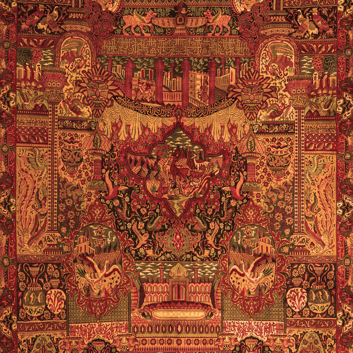 Animal Orange Traditional Rug, tr1967org