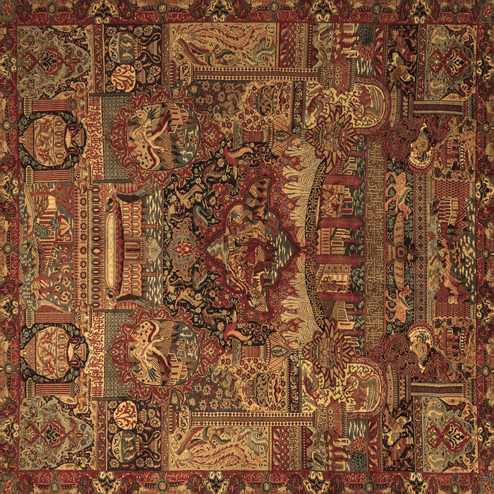 Square Animal Brown Traditional Rug, tr1967brn