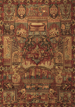 Animal Brown Traditional Rug, tr1967brn
