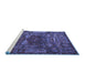 Sideview of Machine Washable Animal Blue Traditional Rug, wshtr1967blu