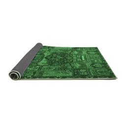 Sideview of Animal Emerald Green Traditional Rug, tr1967emgrn