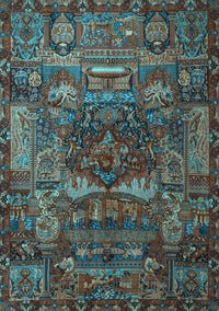 Animal Light Blue Traditional Rug, tr1967lblu