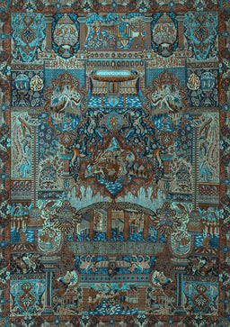 Animal Light Blue Traditional Rug, tr1967lblu