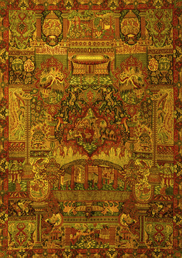 Animal Yellow Traditional Rug, tr1967yw